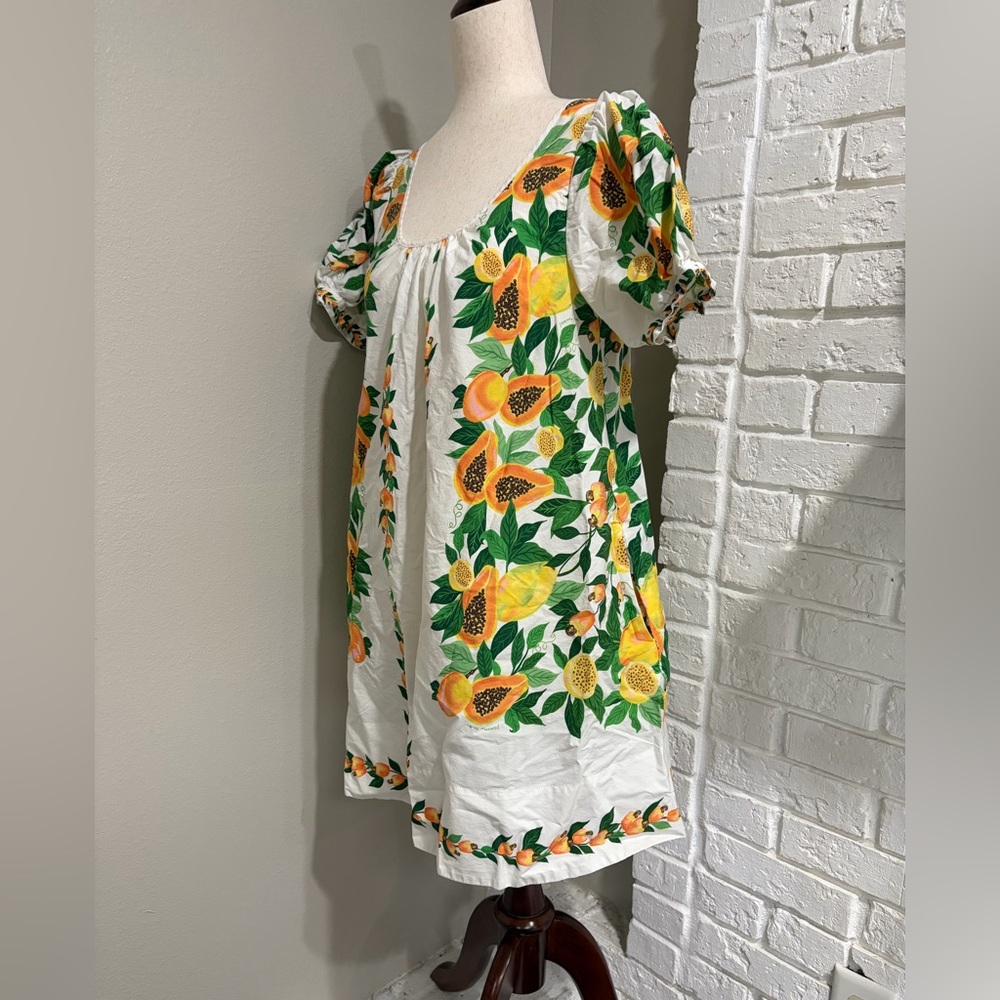 Farm Rio White Floral Fruit Print Peasant Tunic - Picture 2 of 4